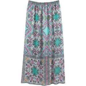 Blue Rain Boho Geometric Maxi Skirt